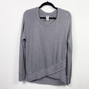 Active Life Crossover Hem Gray Sweater Size Medium Modal Blend Long Sleeve